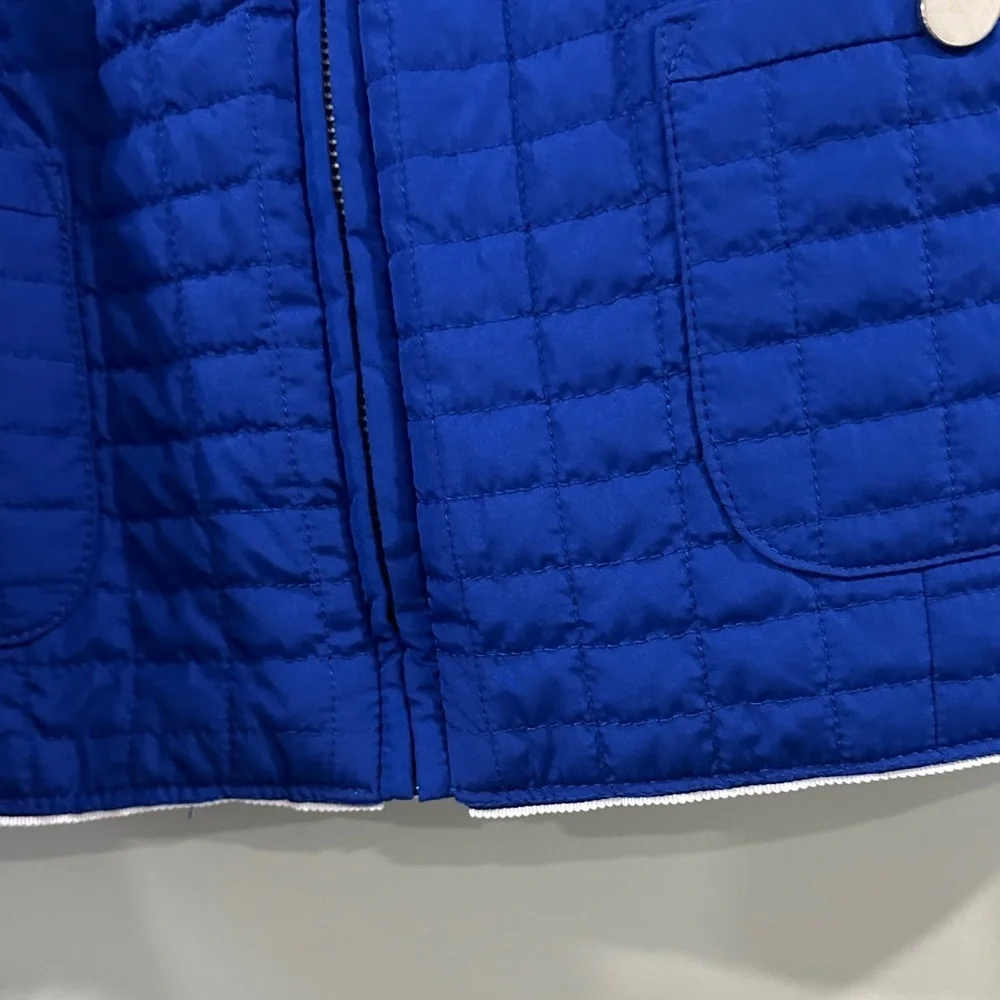 Chico's Vibrant Blue Quilted Puffer Jacket size 1 medium